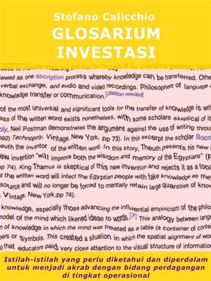 cover image of Glosarium investasi